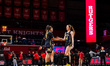 SYLA SWORDS (12) of the Michigan Wolverines is announced as a starter before an NCAA women...
