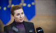 Prime Minister of Denmark Mette Frederiksen talks to the media ahead of the emergency Spec...