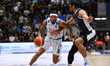 Napoli's Ishmael El-Amin and Derthona's Brekkott Chapman participate in the LBA Lega Baske...
