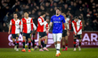 Heracles Almelo defender Ivan Mesik feels dejected by the goal of SC Feyenoord Rotterdam d...