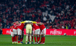 SL Benfica players participate in the Liga Portugal Betclic match between SL Benfica and E...