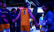 Victor Panov of the Drexel Dragons is announced as a starter before an NCAA men's basketba...