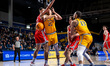 Villiam Garcia Adsten (22) of the Drexel Dragons loses the ball during an NCAA men's baske...