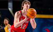 Liam Koelsch (12) of the Northeastern Huskies stands at the free throw line during an NCAA...