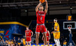 Ryan Williams (2) of the Northeastern Huskies attempts a free throw during an NCAA men's b...