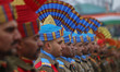 Indian soldiers take part in the parade during India's 77th Republic Day celebrations in S...