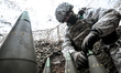 A soldier from the Striletskyi special forces police battalion of the National Police in t...