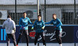Alex Meret of Napoli participates in a training session ahead of the UEFA Champions League...