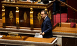 Sebastien Lecornu, the French Prime Minister, prepares to speak during the debates on the...