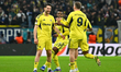 Ismail Yuksek celebrates after scoring his side's first goal during the UEFA Europa League...
