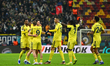 Ismail Yuksek celebrates after scoring his side's first goal during the UEFA Europa League...
