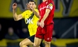 NAC Breda defender Leo Greiml and FC Twente forward Ricky van Wolfswinkel play during the...
