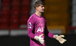 Luca Gunter, goalkeeper of Tottenham Hotspur, gestures during the Premier League 2 match b...