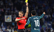 The referee Miguel Sesma officiates during the match between RCD Espanyol and Deportivo Al...
