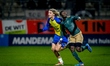 Top Oss defender Leonel Miguel faces RKC attacker Tim Van Der Leij during the match RKC Wa...