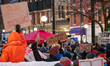 Demonstrators protest during the national ''ICE Out!'' shutdown and anti-ICE strike as the...
