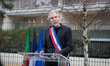Eric Pliez, Mayor of the 20th arrondissement of Paris, speaks during the inauguration of t...