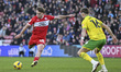 Aidan Morris of Middlesbrough shoots on goal during the Sky Bet Championship match between...