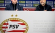 PSV Eindhoven trainer Peter Bosz attends the press conference after the match between PSV...