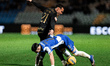 Borja Sainz of FC Porto protects the ball against Tiago Morais of Casa Pia AC during the L...