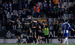 Casa Pia AC players celebrate after scoring their second goal during the Liga Portugal Bet...