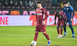 Andrei Cordea takes a penalty kick during the match between CFR 1907 Cluj and FC Metaloglo...