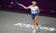 Kamilla Rakhimova plays during round 1 of the Transylvania Open 2026, a WTA250 Tournament,...