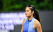 Emma Raducanu plays during round 1 of the Transylvania Open 2026, a WTA250 Tournament, at...