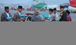 Nepali Prime Minister Sushila Karki (center) welcomes Nepal President Ram Chandra Paudel a...