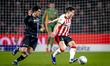 SC Heerenveen defender Vasilios Zagaritis and PSV Eindhoven forward Esmir Bajraktarevic pl...
