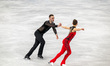 Anastasiia Metelkina and Luka Berulava from Georgia participate in the Winter Olympic Game...