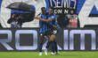 Kamaldeen Sulemana of Atalanta BC celebrates with Honest Ahanor of Atalanta BC during the...