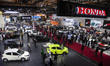 Visitors crowd the exhibition arena of the Indonesia International Motor Show (IIMS) 2026...