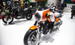 A classic style cruiser, the BMW R12 S, from BMW Motorrad is on display during the Indones...
