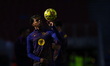 Lamine Yamal right winger of Barcelona and Spain during the warm-up before the La Liga EA...