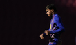Lamine Yamal right winger of Barcelona and Spain during the warm-up before the La Liga EA...