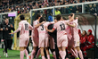 Emmanuel Gyasi of Palermo FC celebrates a goal during the Serie B match between Palermo FC...