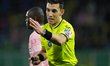 Referee Paride Tremolada officiates the Serie B match between Palermo FC and Empoli FC at...
