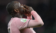 Emmanuel Gyasi of Palermo FC celebrates a goal during the Serie B match between Palermo FC...