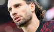 Dominik Szoboszlai warms up during the Premier League match between Liverpool and Manchest...