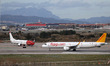 A Pegasus Airbus A321-251NX is on the runway for takeoff from Barcelona-El Prat Airport, i...
