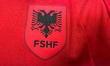 Albanian Football Federation emblem is seen on a jersey at the Tirana International Airpor...