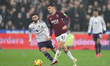 Freddie Potts of West Ham United passes the ball during the Premier League match between W...