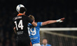 Jacobo Ramon of Como 1907 and Rasmus Hojlund of S.S.C. Napoli are in action during the qua...