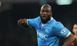Romelu Lukaku of Napoli reacts during the Coppa Italia quarter-final match between Napoli...