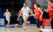 Sydney Taylor plays during the basketball game between MB Zaglebie Sosnowiec and 1KS Sleza...
