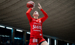 Aleksandra Mielnicka plays during the basketball game between MB Zaglebie Sosnowiec and 1K...