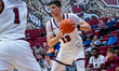 MISHA BEDNOSTIN (13) of the Lafayette Leopards possesses the ball during an NCAA men's bas...