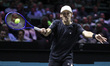 Alex de Minaur of Australia spotted in action during the tennis game at the Men's Single c...