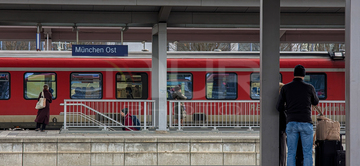 Gallery cover photo: Passengers Waiting On Platforms At Munich East Station